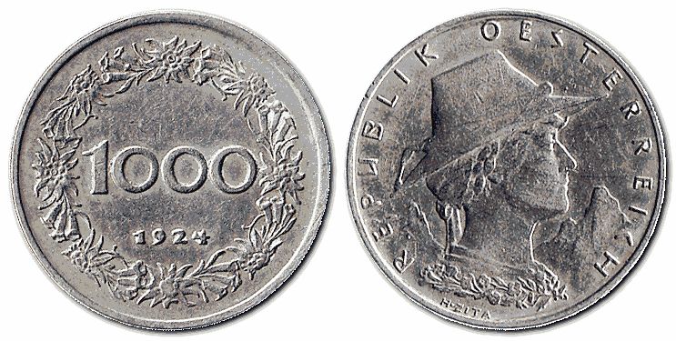 1000 австрійських крон, 1924 р.