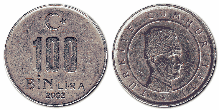 100.000 турецьких лір, 2003 р.