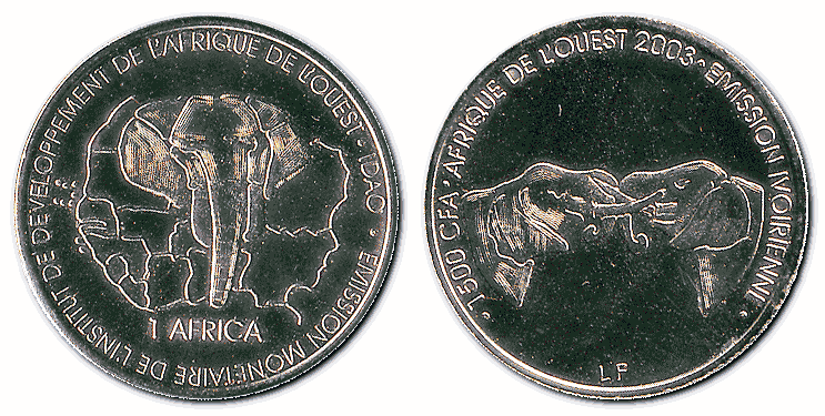 1500 івуарійських франків CFA, 2003 р.