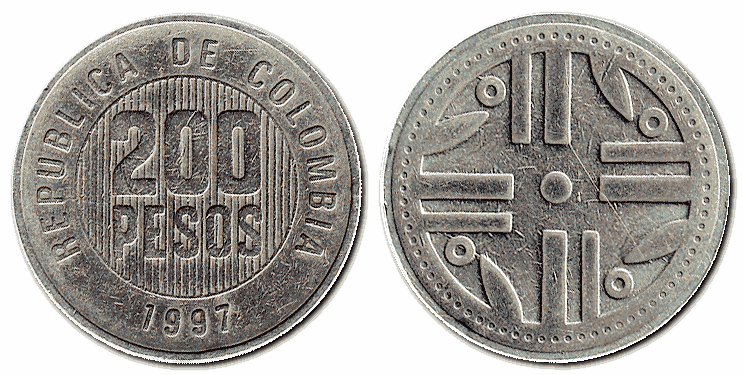 200 колумбійських песо, 1997 р.