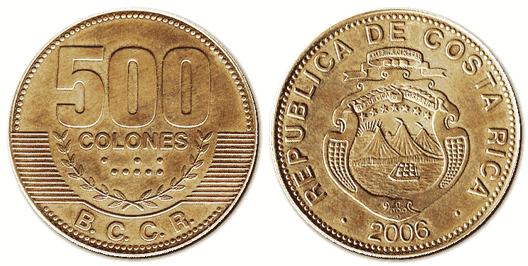 500 костаріканських колонів, 2006 р.