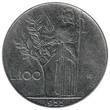 100 Ліра - 1955 - Італія