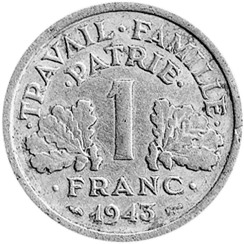 1 Франк - 1943 - Франція