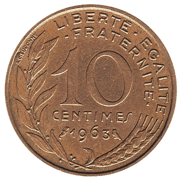 10 Сантим - 1963 - Франція