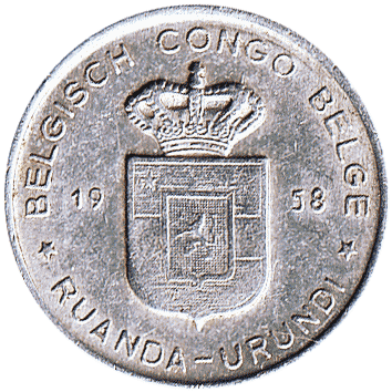 1 Франк (Franc) - 1958 - Бельгійське Конго