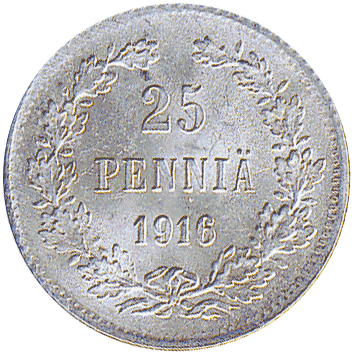 25 Пенні (Pennia) - 1916 - Фінляндія