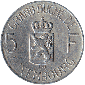 5 Франків (Francs) - 1962 - Люксембург