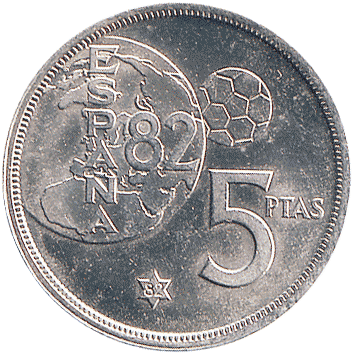 5 Песет (Pesetas) - 1980 (1982) - Іспанія