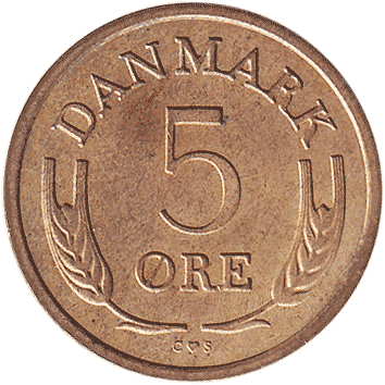 5 Ере (Ore) - 1970 - Данія