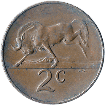 2 Центи (Cents) - 1965 - Південно-Африканська Республіка