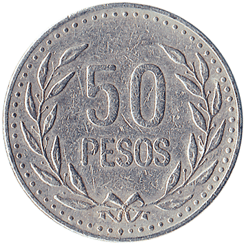 50 Песо (Pesos) - 1990 - Колумбія
