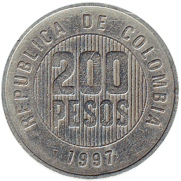 200 Песо (Pesos) - 1997 - Колумбія