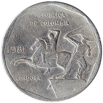 10 Песо (Pesos) - 1981 - Колумбія