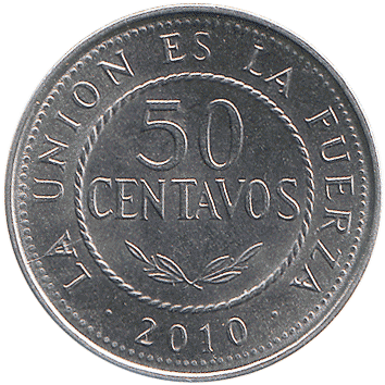 50 Сентаво (Centavos) - 2010 - Болівія