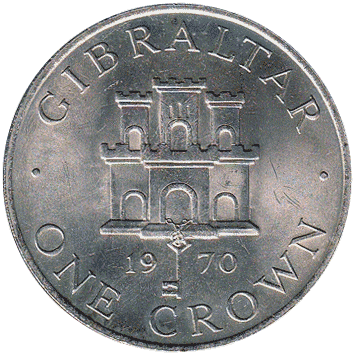 1 Крона (Crown) - 1970 - Гібралтар