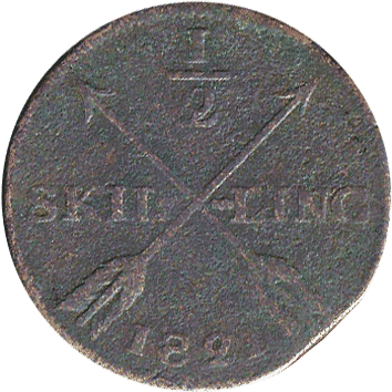 1/2 Скиллінга (Skilling) - 1821 - Швеція