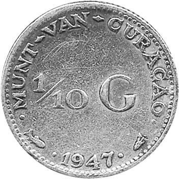 1/10 Гульдена (Gulden) - 1947 - Кюрасао