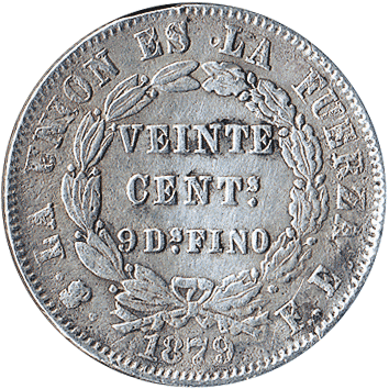 20 Сентаво (Centavos) - 1879 - Болівія