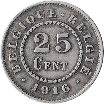25 Сантимів (Centimes) - 1916 - Бельгія