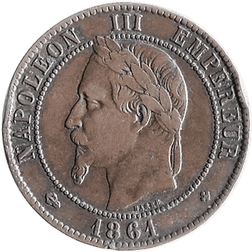 10 Сантимів (Centimes) - 1861 - Франція