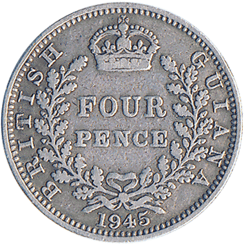 4 Пенси (Pence) - 1945 - Гаяна