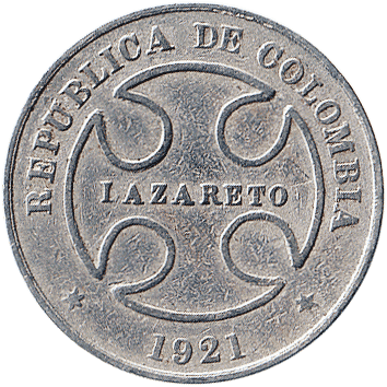 50 Сентаво (Centavos) - 1921 - Колумбія (лепрозорій, Lazareto)