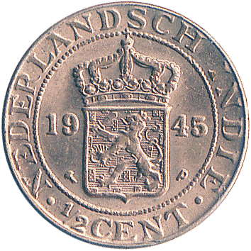 1/2 Цента (Cent) - 1945 - Нідерландська Ост-Індія