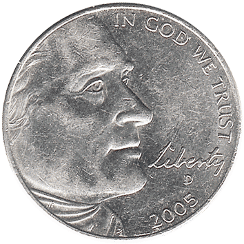 5 Центів (Cents) ("нікель" - "nickel") - 2005 - Сполучені Штати Америки