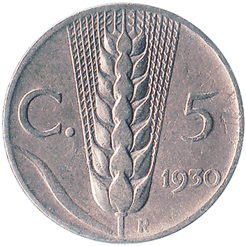 5 Чентезимо (Centesimi) - 1930 - Італія