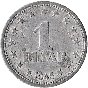 1 Динар (Dinar) - 1945 - Югославія
