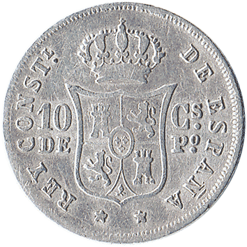 10 Сентимо (Centimos) - 1885 - Філіппіни