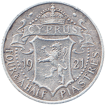 4½ Піастри (Piastres) - 1921 - Кіпр