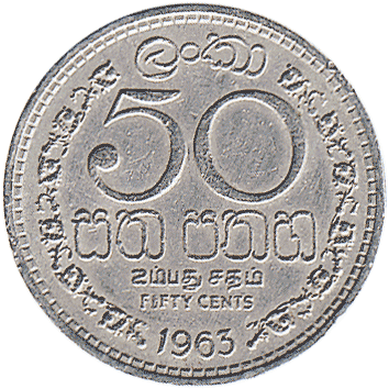 50 Центів (Cents) - 1963 - Цейлон