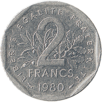 2 Франки (Francs) - 1980 - Франція