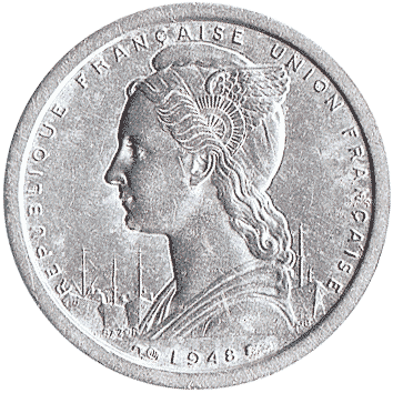 1 Франк (Franc) - 1948 - Мадагаскар