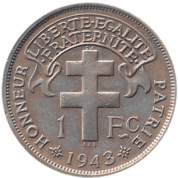1 Франк (Franc) - 1943 - Камерун