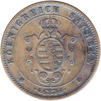 5 Пфенігів (Pfennig) - 1864 - Саксонія