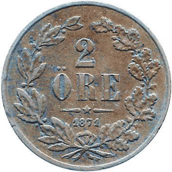 2 Ере (Ore) - 1871 - Швеція
