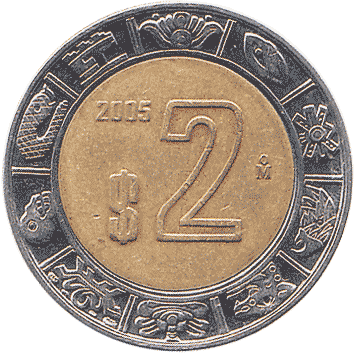 2 Песо (Pesos) - 2005 - Мексика