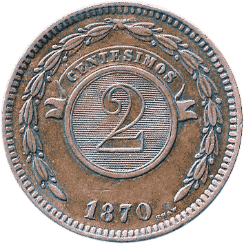 2 Сентесимо (Centesimos) - 1870 - Парагвай