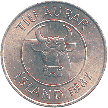 10 Ейре (Aurar) - 1981 - Ісландія