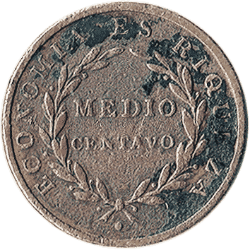 1/2 Сентаво (Centavo) - 1835 - Чилі