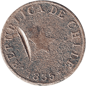 1/2 Сентаво (Centavo) - 1835 - Чилі