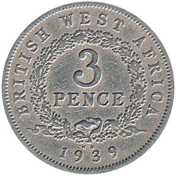 3 Пенси (Pence) - 1939 - Британська Західна Африка