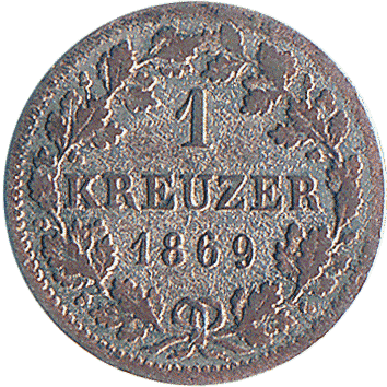 1 Крейцер (Kreuzer) - 1869 - Баварія