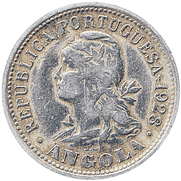 4 Макути / 20 Сентаво (Macutas / Centavos) - 1928 - Ангола