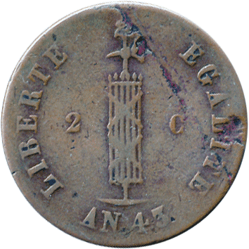 2 Сантими (Centimes) - 1846 - Гаїті