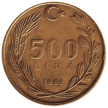 500 Ліра - 1989 - Туреччина