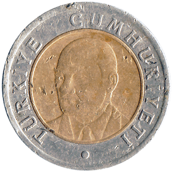 1 Нова Ліра (New Lira) (тур. "Yeni Türk Lirası" - "Нова турецька ліра") - 2005 - Туреччина