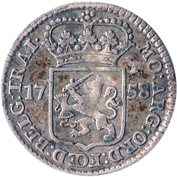 1/4 Гульдена (Gulden) або ж 5 Стейверів (Stuivers) - 1758 - Утрехт, Нідерланди